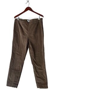 J. Jill Pants Corduroy Brown Plus 14 Tall Straight Leg Side Zipper High Rise